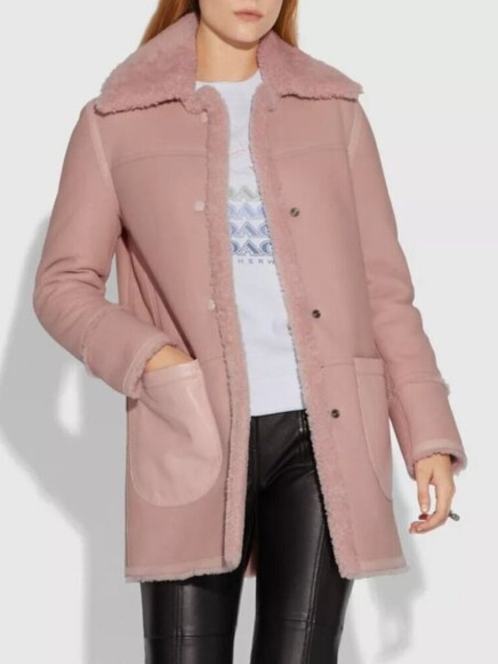 Coach Reversible Shearling Coat